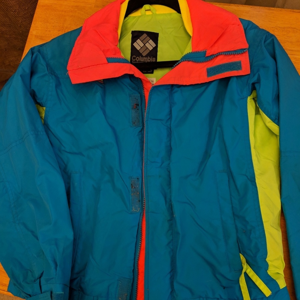 Vintage neon Columbia jacket